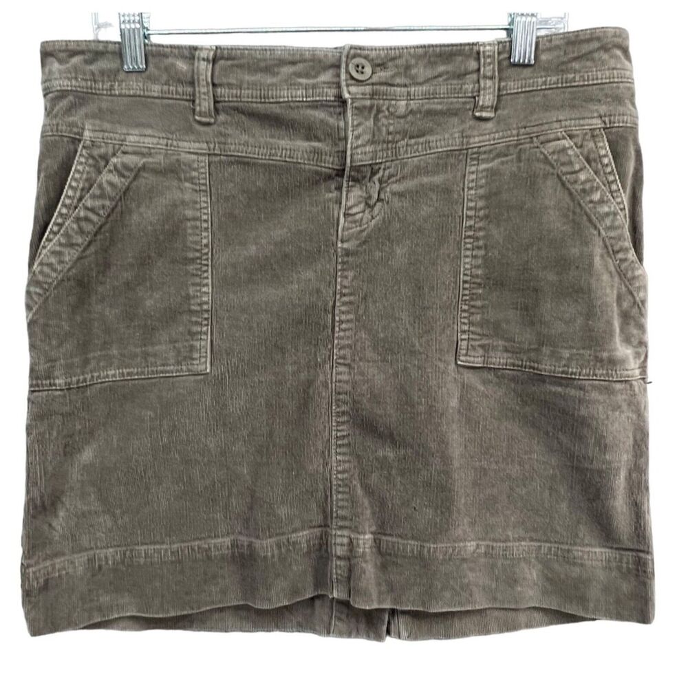 The North Face Mini Skirt Women 10 Brown Khaki Corduroy Pockets Gorpcore Granola